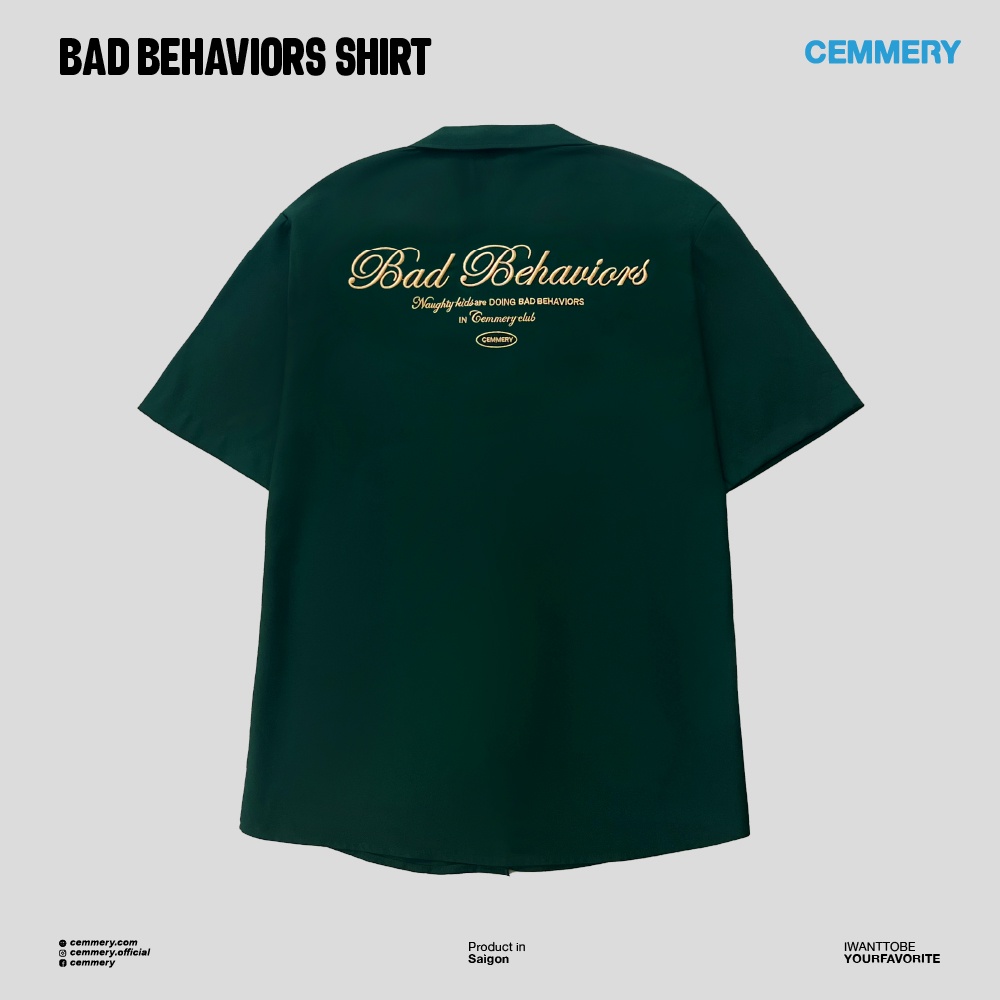 Áo Sơ Mi tay ngắn Local Brand BAD BEHAVIORS SHIRT 3 Color