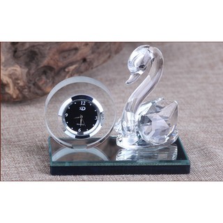 Đồng hồ thiên nga pha lê nước hoa (hình thật) trang trí🎁Tặng 10ml nước hoa