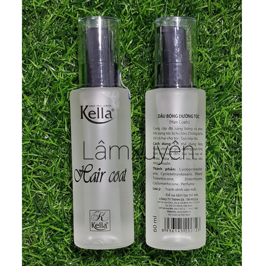 Dầu bóng dưỡng tóc Kella ( bóng nắp đen chai miểng ) 60ml Haircoat with suncreen 😘FREESHIP 😘nuôi dưỡng,phục hồi cấp ẩm 😍