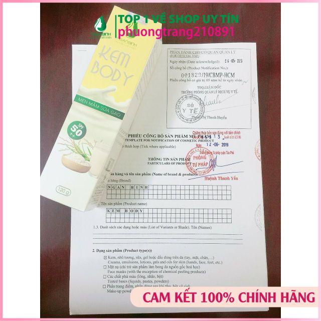 Kem body men mầm sữa gạo ngân bình, kem dưỡng đã ngân bình .... hàng mới, hàng chính hãng hàng công ty chính hãng