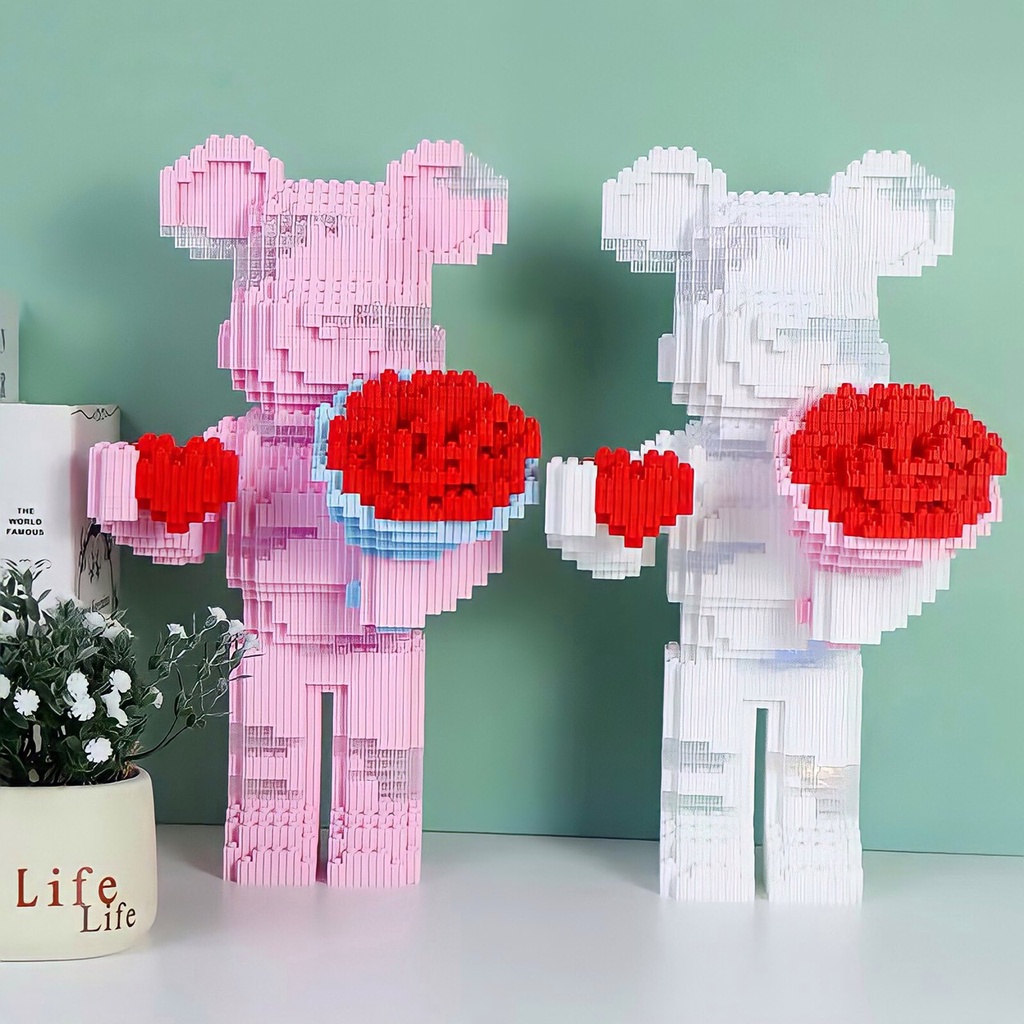 Bộ đồ chơi lắp ráp xếp hình gấu bearbrick dear my love - Lego 3D