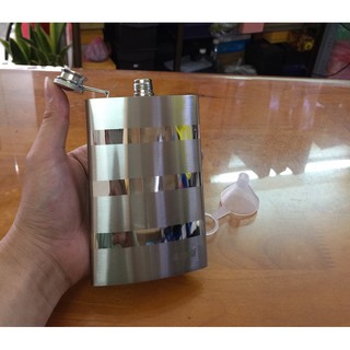 Bình đựng rượu bỏ túi 7oz (210ml), mẫu vát cạnh sọc ngang nhỏ gọn & tiện dụng