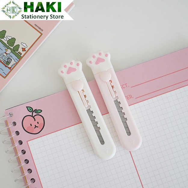 Dao rọc giấy mini chân mèo HAKI cute dễ thương loại tốt cao cấp