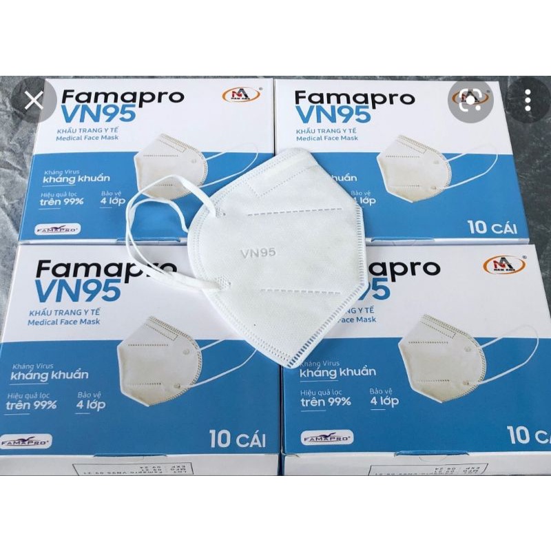 500 CÁI KHẨU TRANG N95 FAMAPRO NAM ANH 4 LỚP