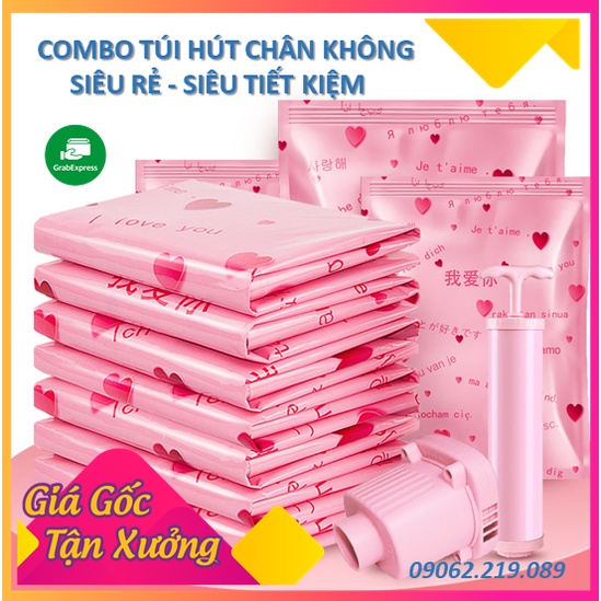 Combo Túi Hút Chân Không Đựng Quần Áo Chăn Màn - Gấu Bông Chống Ẩm Mốc