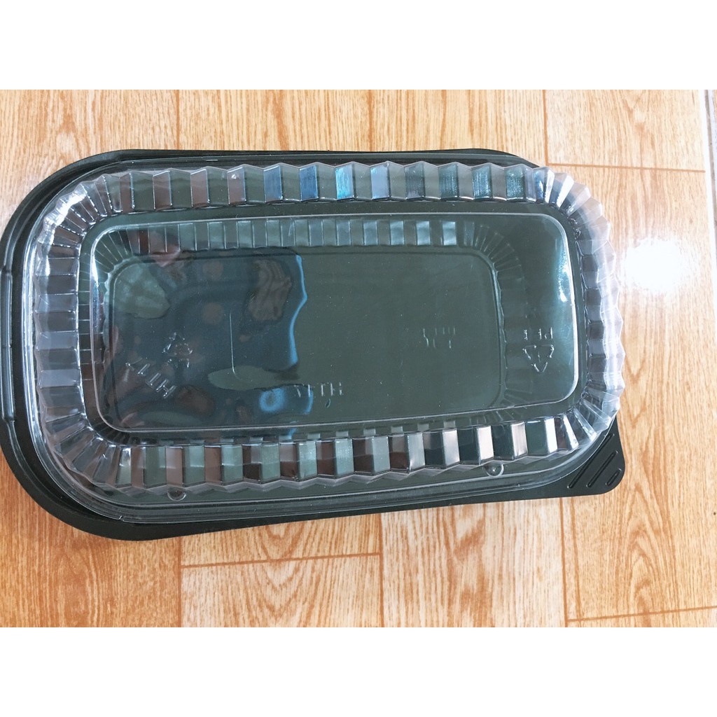 Hộp nhựa đậy chữ nhật đế đen HT17 - 10 cái