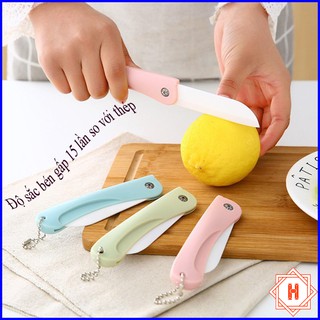 Dao Sứ Gọt Hoa Quả Gấp Gọn Không Gỉ Set { H }