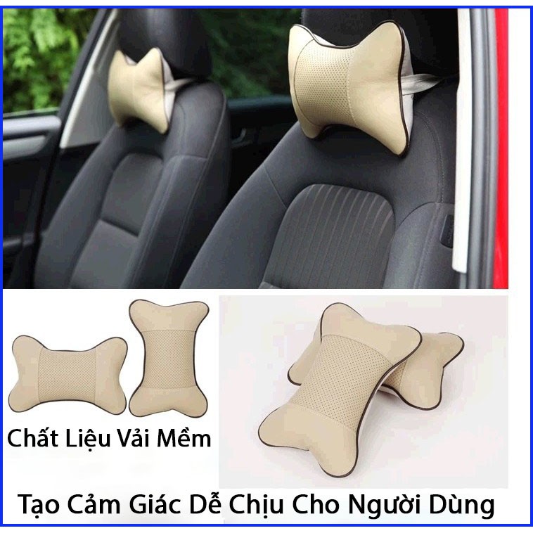 Bộ 2 Gối Tựa Đầu ô tô cao cấp, Gối Tựa Đầu chuyên dụng cho xe hơi phong cách Gối Hơi kê cổ du lịch cho xe ô tô tạo cảm g