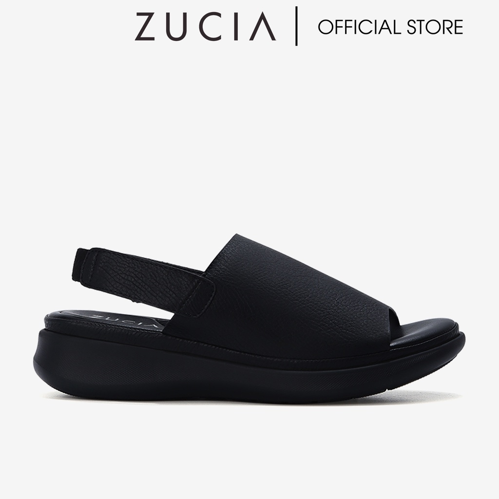 Giày sandal đế xuồng nữ Zucia thiết kế quai ngang bảng lớn ôm gọn bàn chân cao 4cm - SRX52