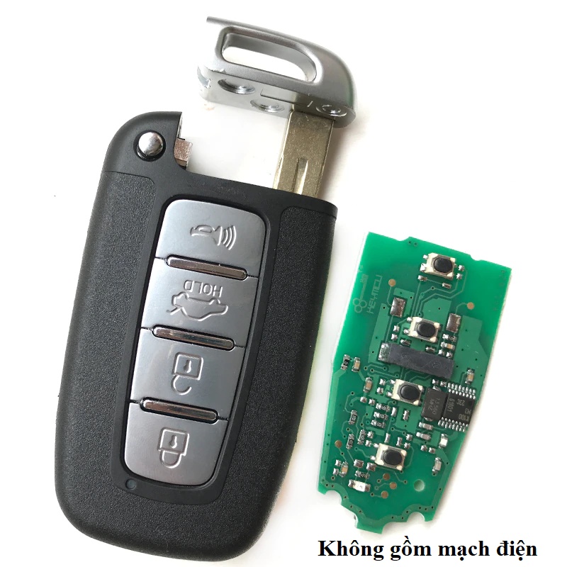 Vỏ Chìa Khóa Smart Key Xe Ô Tô KIA 4 Nút Bạc