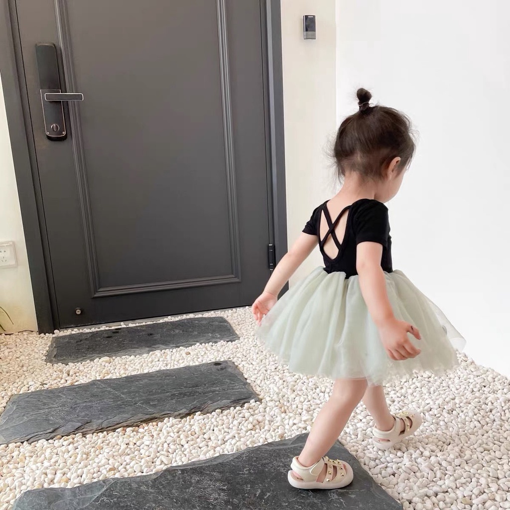 Đầm Múa Ba Lê Ngắn Tay Thời Trang Mùa Hè Dễ Thương Cho Bé Gái
