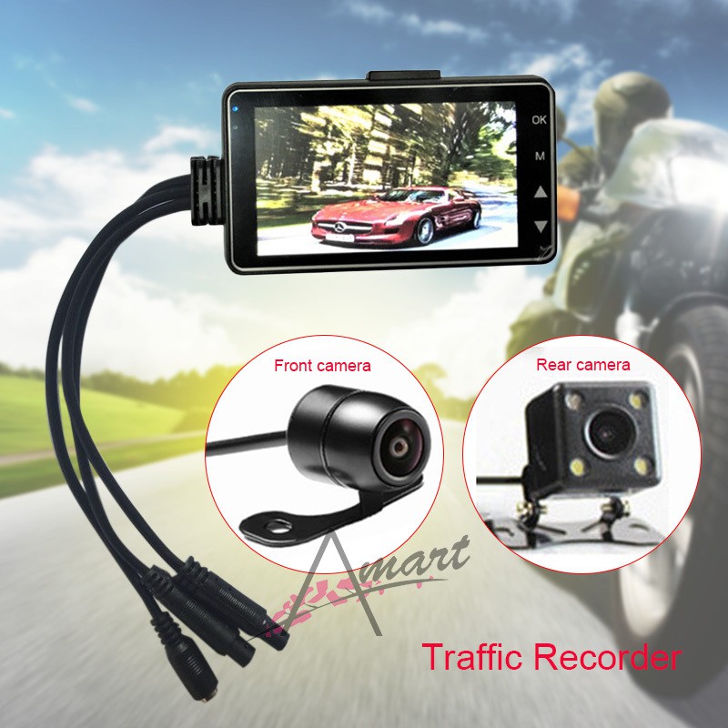 Camera Hành Trình 3 Inch 140 Độ Chống Nước Cho Xe Mô Tô | BigBuy360 - bigbuy360.vn