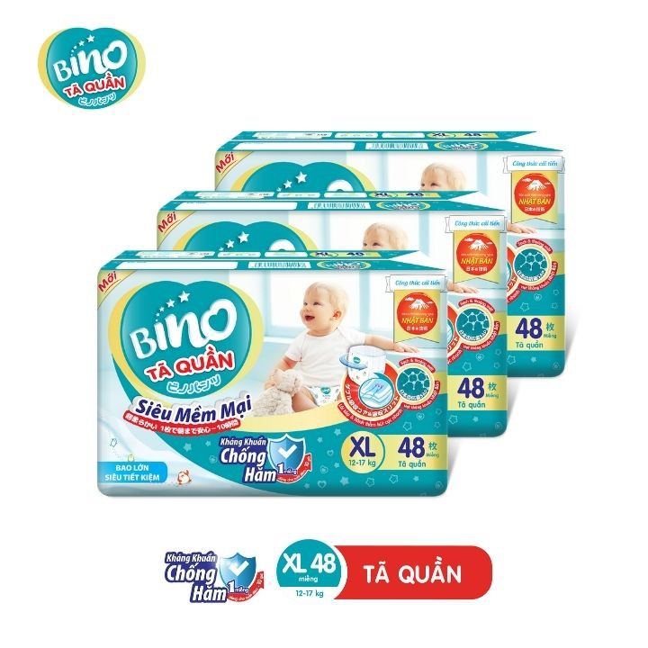 [Mã BMBAU50 giảm 7% đơn 99K] Tã quần Bino XL48 công nghệ Nhật Bản kháng khuẩn