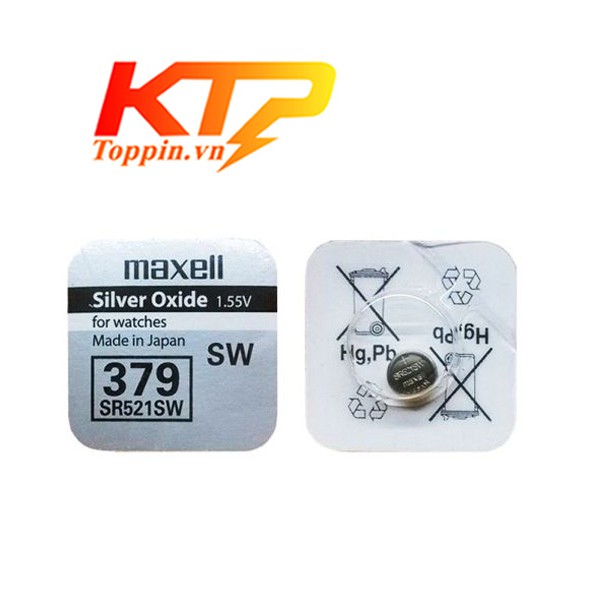 Viên pin đồng hồ Maxell 521 chuyên thay pin đồng hồ đeo tay, điều khiển các loại - SR521SW - 379 vỉ 1 viên