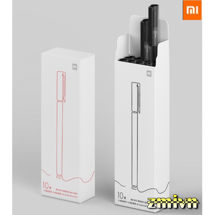 HỘP 10 Bút bi nước Xiaomi - Mi Jumbo Gel Ink Pen (Mực Đen / Mực Đỏ)