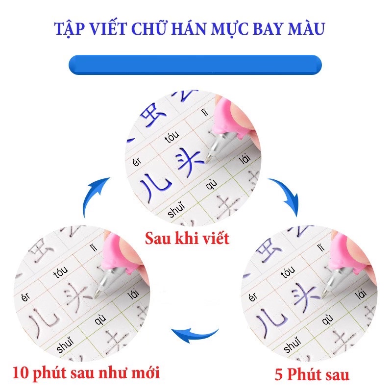 Combo luyện viết chữ tiếng Trung in chìm 3200 chữ ( HSK1 - HSK5 ) NHỚ CHỮ HÁN CỰC HIỆU QUẢ