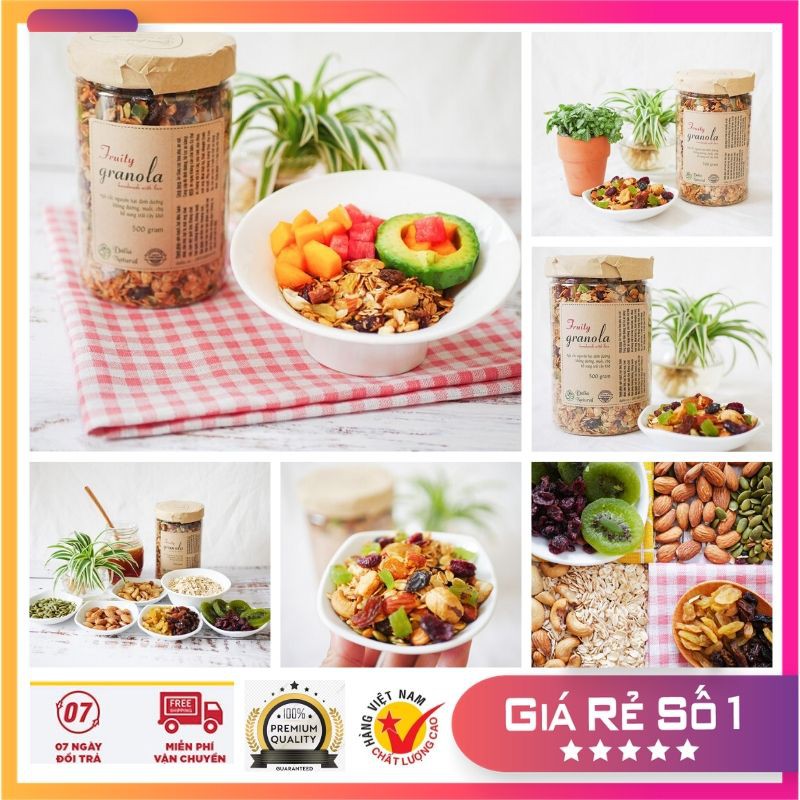 Fruity Granola [Ăn Sáng - Bữa Phụ] Dinh Dưỡng Siêu Ngon – Ngũ Cốc Nguyên Hạt Ăn Liền Trái Cây Khô [SmallShop_Online]