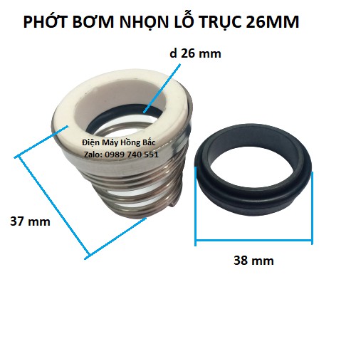 Phớt bơm nước lò xo nhọn trục 25mm và 28mm