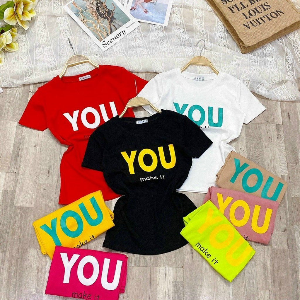 Áo thun borip in hình chữ YOU cực chất TTSLA0393