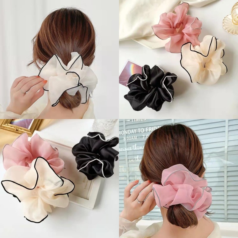 Dây Buộc Tóc Chiffon Cỡ Lớn Phong Cách Hàn Quốc Kiểu Mới