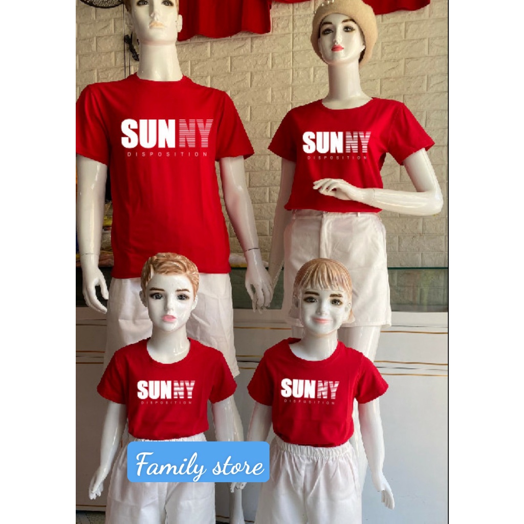 Áo Gia Đình 3/4/5 người Sunny hàng cotton cao cấp,hình thật. Family store.