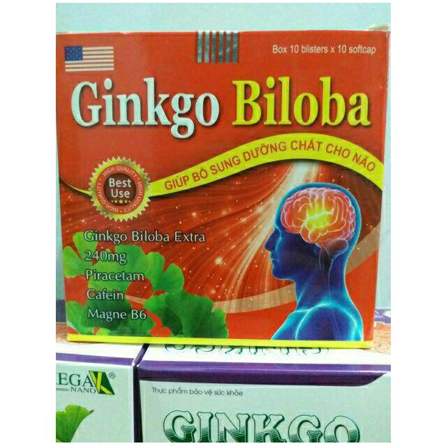 Ginkgo Biloba 240mg Bổ Sung Dưỡng Chất Cho Não Hộp 100 viên.