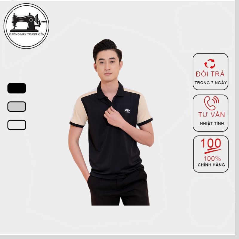 Áo Polo Nam, Áo Phông Nam Cổ Bẻ Vai Phối Màu Chất Liệu Cá Sấu PVC - AC146