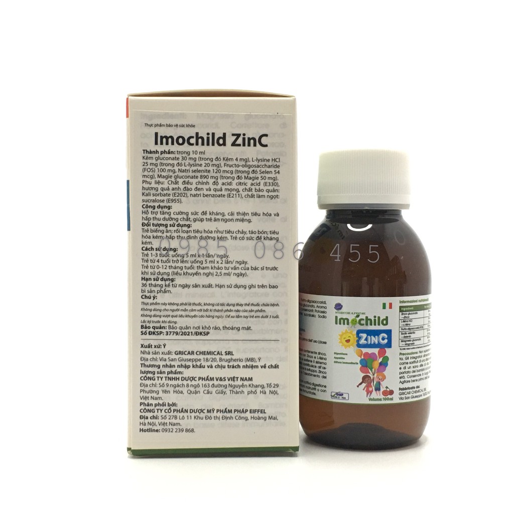 Siro Imochild ZinC - Bổ sung kẽm, lysine giúp bé cải thiện tiêu hóa, giúp ăn ngon miệng, tăng cường sức đề kháng.