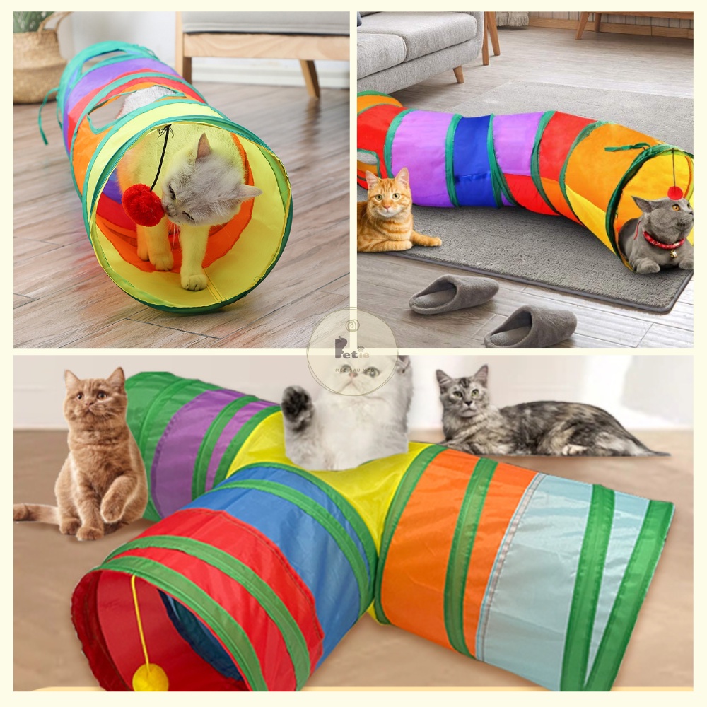 Đồ chơi cho mèo đồ chơi đường hầm mèo siêu thích có thể xếp gọn