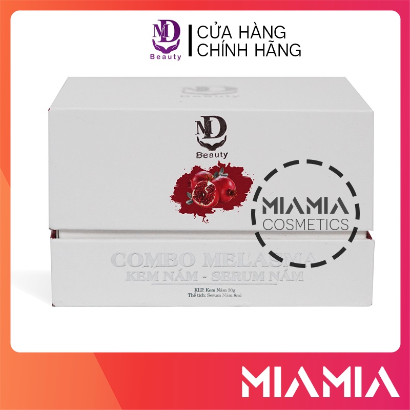 Combo Nám MD Beauty chính hãng - Kem Nám Melasma và Serum Nám Lựu Đỏ - 8938510826365