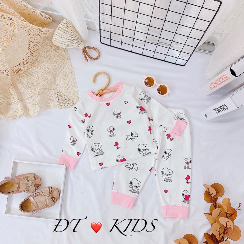 bộ cotton snoopy bé gái