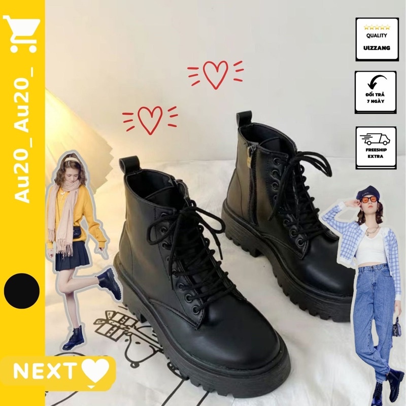 [MẪU THẬT]Giày Boot Nữ Phong Cách Vintage Cổ Cao Hàn Quốc