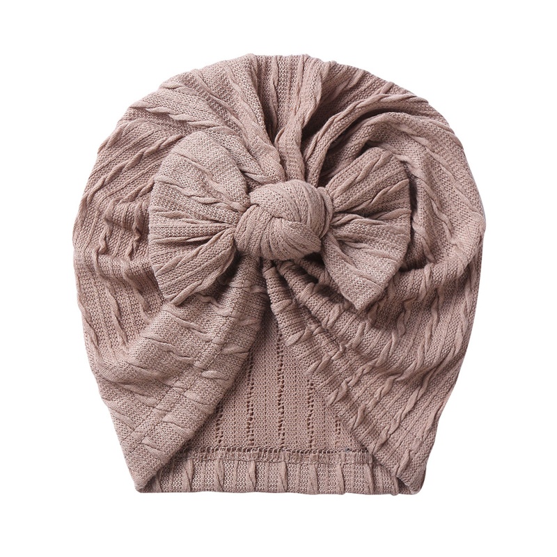 Mũ Beanie Dệt Kim Chất Liệu Cotton Mềm Màu Trơn Dễ Thương Cho Bé Sơ Sinh