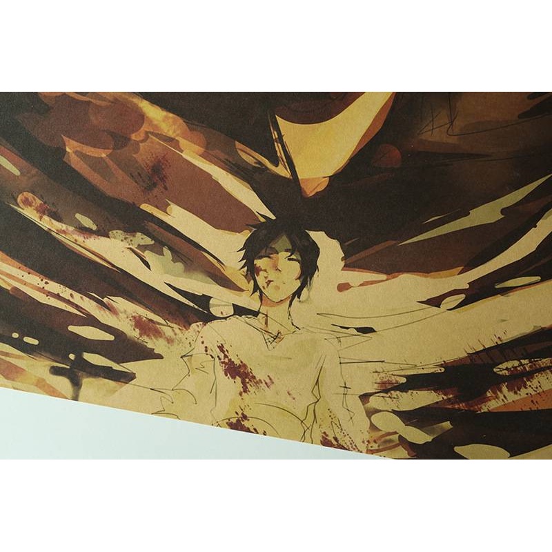 Poster trang trí nội thất hình Attack On Titan Eren Jaeger and His Titan 50x35cm