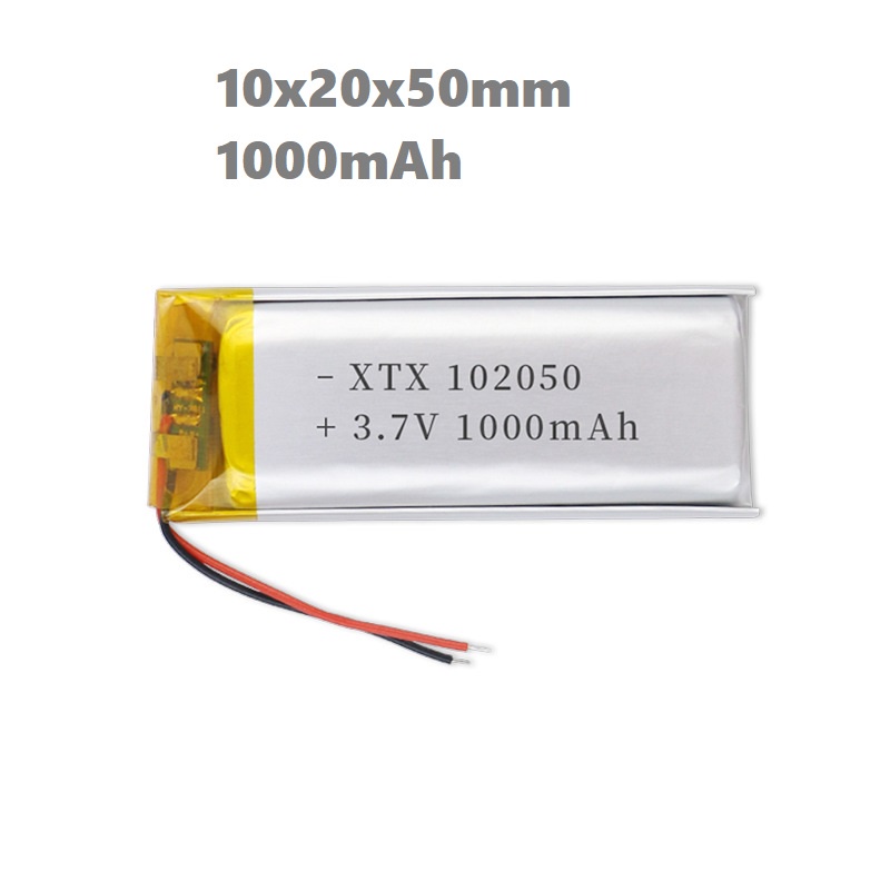 Pin Lithium 3.7V 1000mAh 102050 cho loa Bluetooth, định vị GPS, máy ghi âm, máy rửa mặt