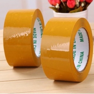 Băng dính vàng - băng dính trong lõi mỏng đóng hàng khổ dày - HOKAMI STORE
