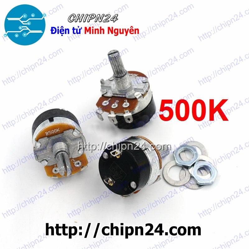 [1 CÁI] Volume WH138 500K 504 (Chiết áp công tắc, Biến trở máy nước nóng 500K)