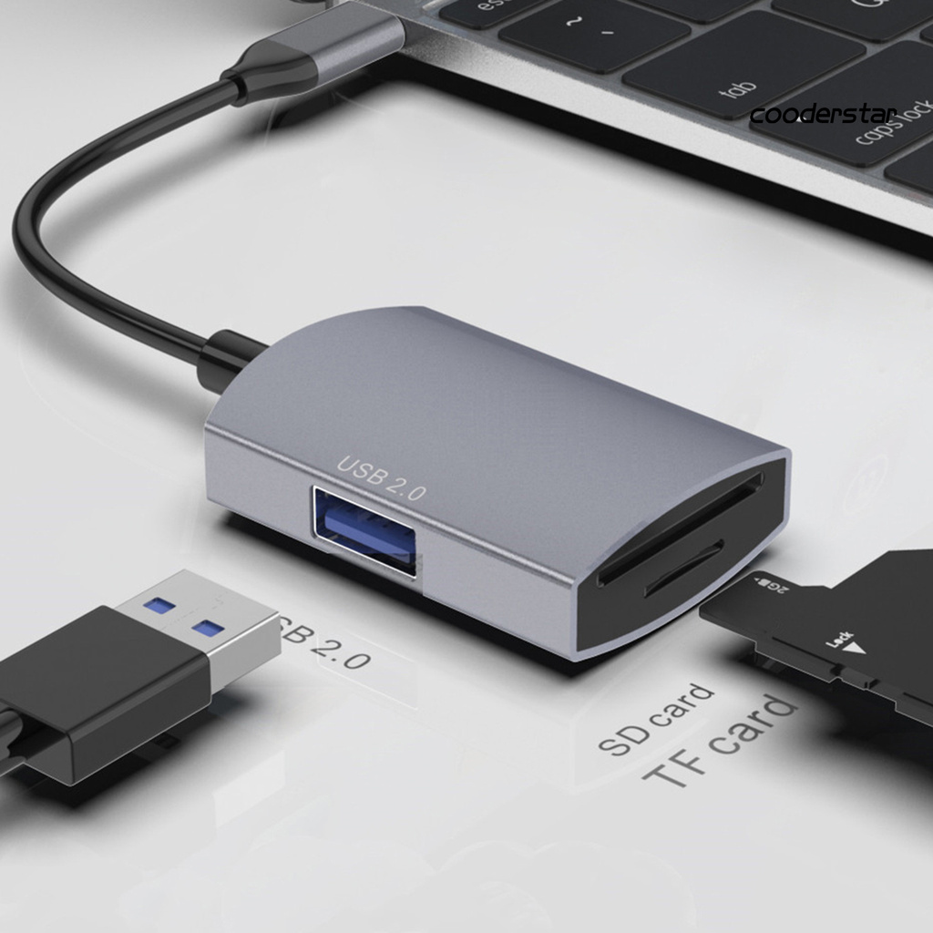 Đầu Đọc Thẻ Nhớ 3 Trong 1 Type-C Hub Usb2.0