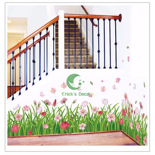 Decal dán tường hình bồn cây trang trí chân tường
