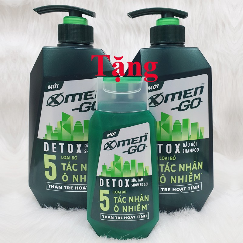 Combo 2 Dầu Gội Xmen Go Detox 630g - Tặng 1 Chai Tắm 180g