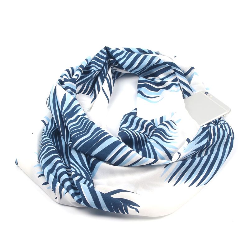 Khăn Quàng Cổ Hai Lớp 180x50cm Có Khóa Kéo Cho Nữ