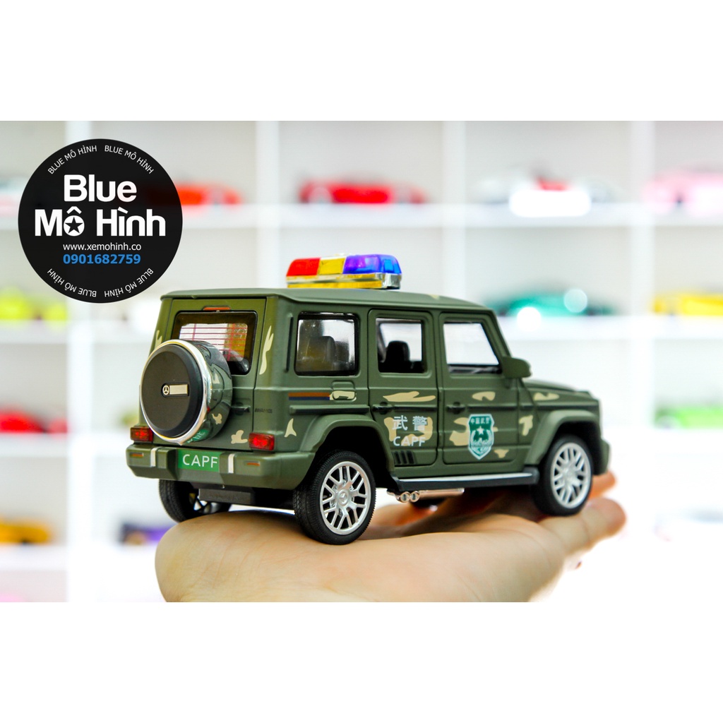 Xe mô hình cảnh sát SUV Mercedes G63 Police 1:32 Xanh Camo