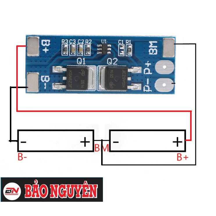Mạch 2s 8a Bảo Vệ Pin Lithium 18650. BN.