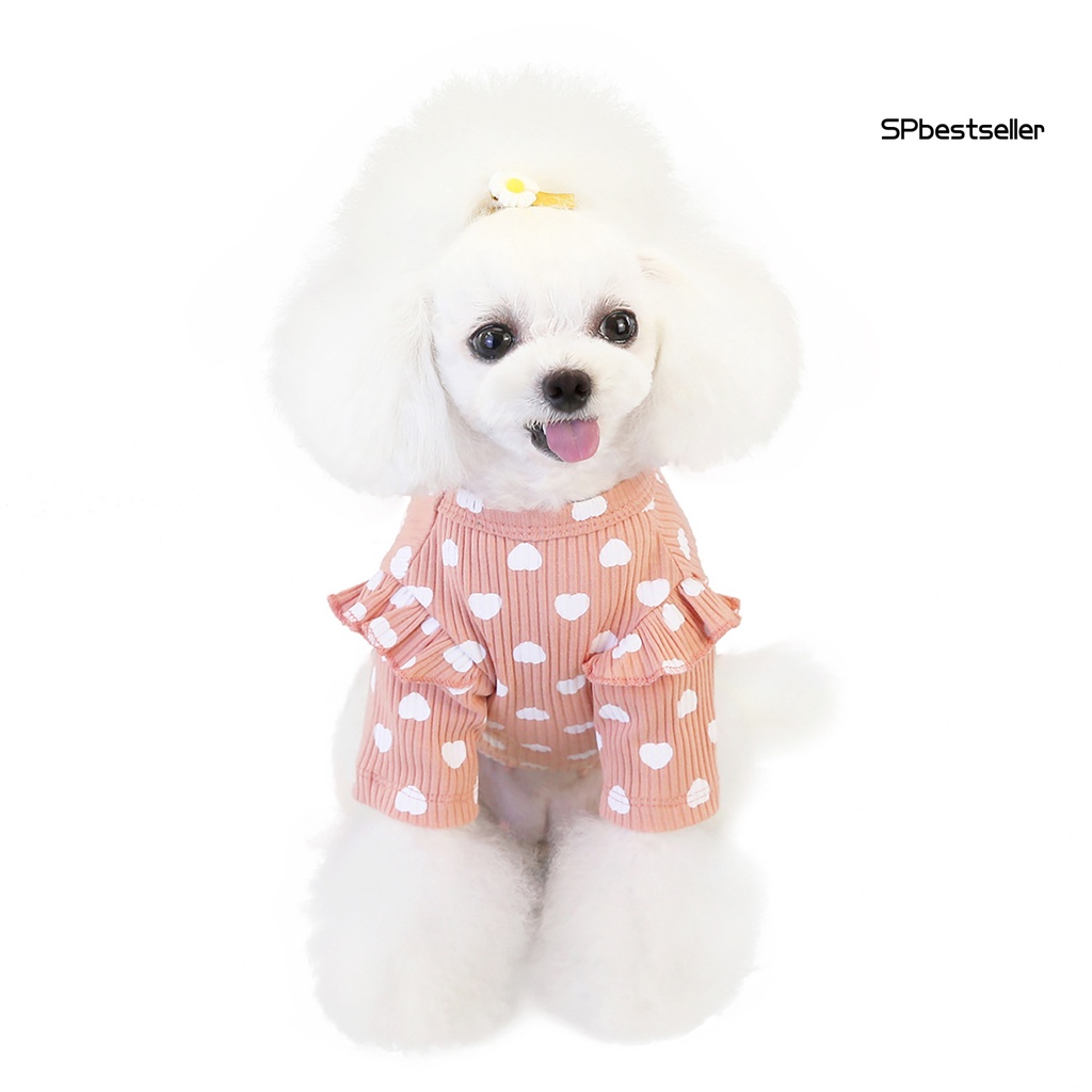 Áo thun cotton co giãn in họa tiết dễ thương thời trang mùa thu cho thú cưng