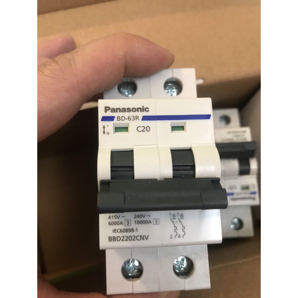 Át 2 Cực Panasonic  2P-10A,16A,20A,25A,32A,40A,50A,63A cam kết chuẩn chính hãng
