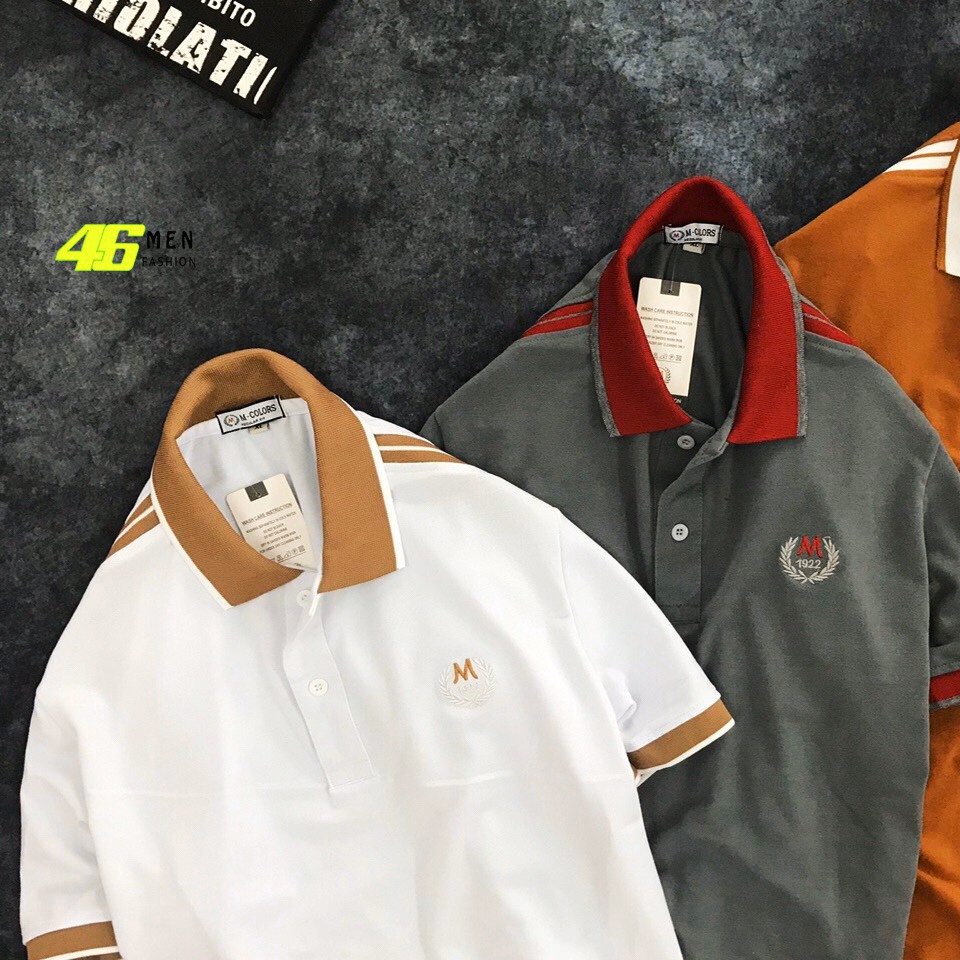 Áo thun nam có cổ, vải cá sấu xuất cao cấp, thêu logo bông lúa MFP368 | BigBuy360 - bigbuy360.vn