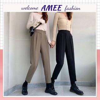 Quần baggy nữ vạt khuy lệch bên hông siêu hot Amee Fashion