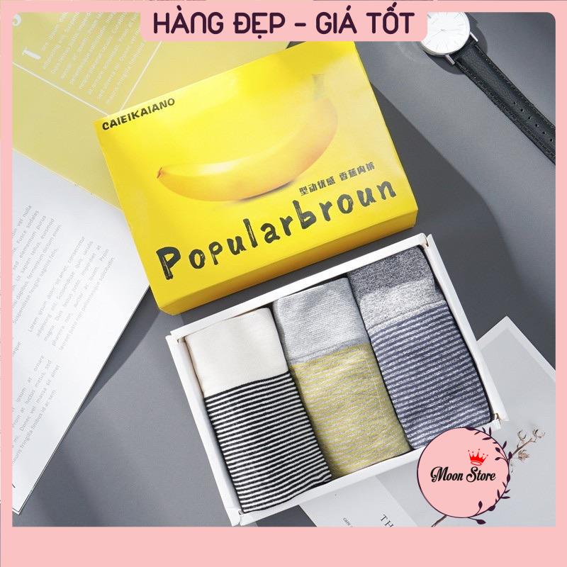 Hộp 3 quần lót nam, quần sịp nam đùi Banana sệt kim cao cấp kháng khuẩn