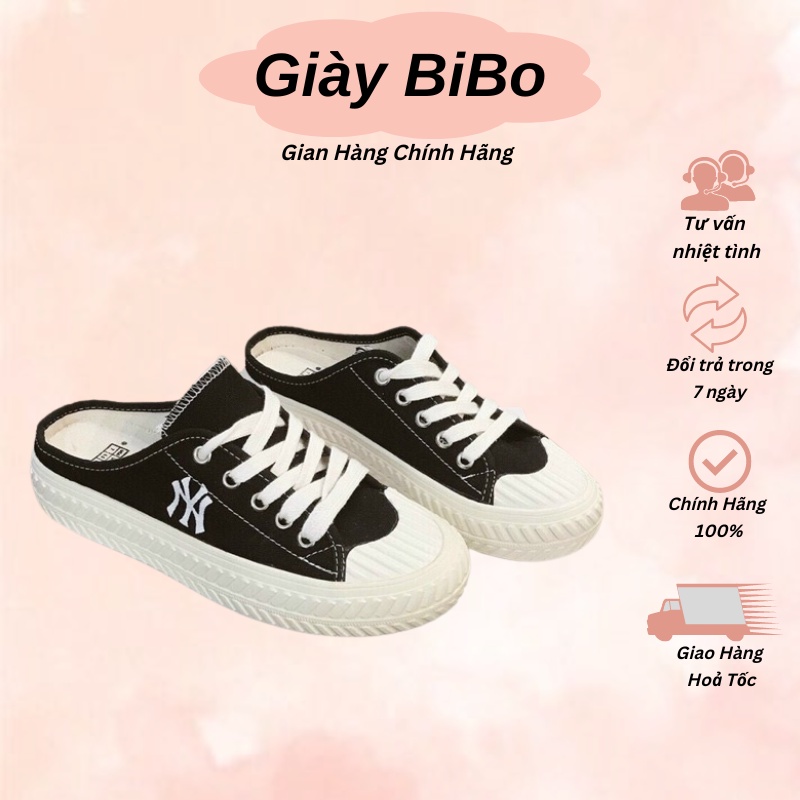 Giày sục NY vải, giày thể thao đế độn 3cm tăng chiều cao