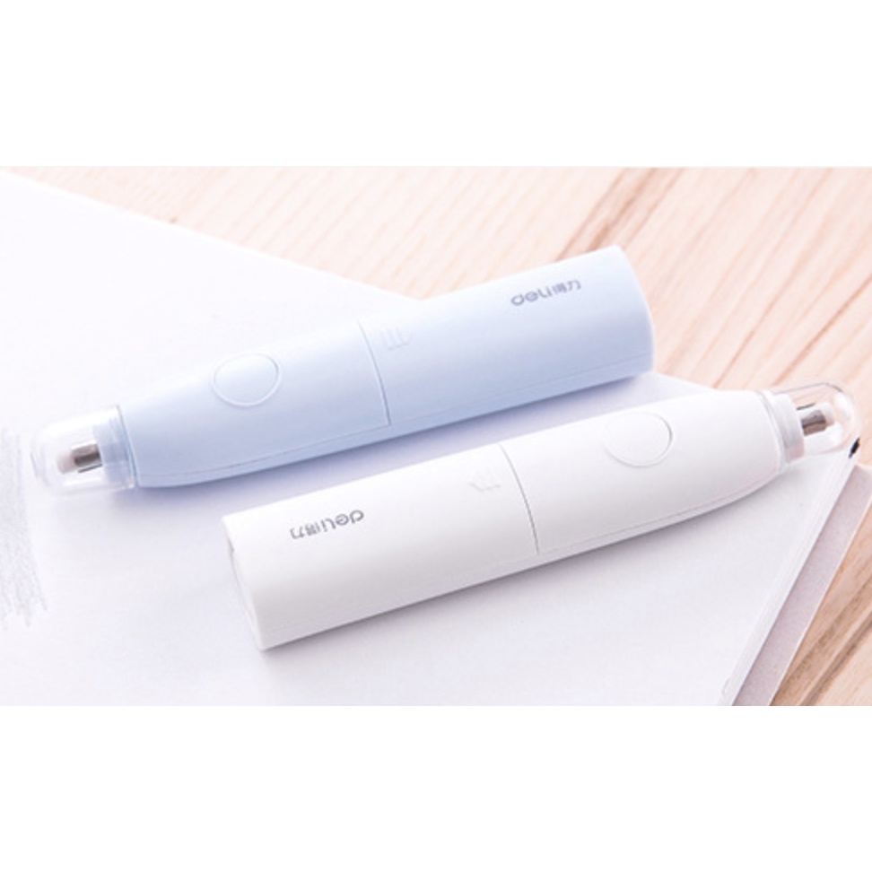 ☘️DELI☘️ Bút gôm tẩy bút chì tự động kèm phụ kiện vỉ gôm tẩy bút chì - Bút tẩy chì rung chạy pin tự động KBS 2020